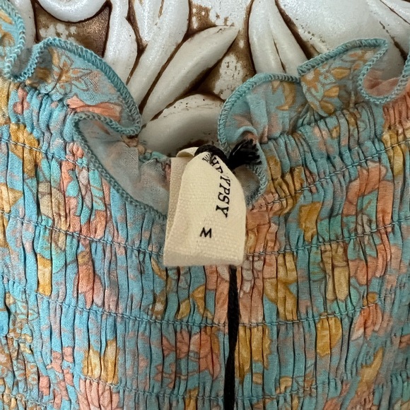 Spell and the gypsy collective juniper shirred dress eggshell blue size M NWT - Picture 10 of 17